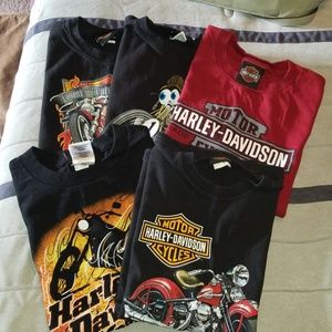 Lot if 5 boys Harley-davidson t-shirts